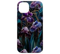 Celestial Iris Floral Art Nouveau Gothic Purple Garden Bloom Case for iPhone 14 Plus