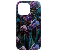 Celestial Iris Floral Art Nouveau Gothic Purple Garden Bloom Case for iPhone 14 Pro Max