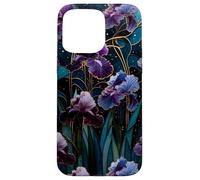 Celestial Iris Floral Art Nouveau Gothic Purple Garden Bloom Case for iPhone 15 Pro Max