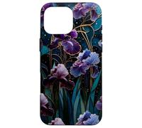 Celestial Iris Floral Art Nouveau Gothic Purple Garden Bloom Case for iPhone 16 Pro Max