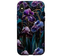 Celestial Iris Floral Art Nouveau Gothic Purple Garden Bloom Case for iPhone X/XS