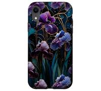 Celestial Iris Floral Art Nouveau Gothic Purple Garden Bloom Case for iPhone XR