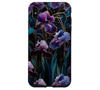 Celestial Iris Floral Art Nouveau Gothic Purple Garden Bloom Case for iPhone XS Max