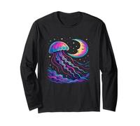 Celestial Jellyfish - Mystical Ocean Moon and Starlit Sky Long Sleeve T-Shirt
