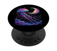 Celestial Jellyfish - Mystical Ocean Moon and Starlit Sky PopSockets Adhesive PopGrip