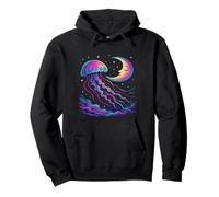 Celestial Jellyfish - Mystical Ocean Moon and Starlit Sky Pullover Hoodie