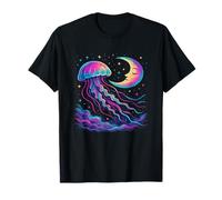 Celestial Jellyfish - Mystical Ocean Moon and Starlit Sky T-Shirt