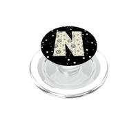 Celestial Letter N Sun Moon Vintage Alphabet PopSockets PopGrip for MagSafe