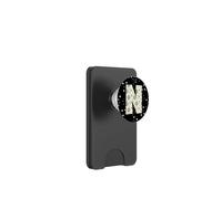 Celestial Letter N Sun Moon Vintage Alphabet PopSockets PopWallet for MagSafe