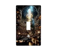 Celestial Library Light Switch Cover Plates/Outlet Covers, Elegant Starry Spiral Design for Home Decor, Thermoplastic Wall Plates, Standard Size Single Toggle