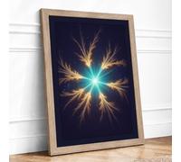 Celestial Light Burst Modern Framed Wall Art Print A3 (42×29.7cm) Oak, Wall Decor for Living Room, Bedroom, Office & Home, Ready to Hang, Art Gift