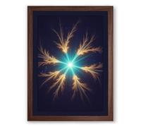 Celestial Light Burst Modern Framed Wall Art Print A3 (42×29.7cm) Walnut, Wall Decor for Living Room, Bedroom, Office & Home, Ready to Hang, Art Gift