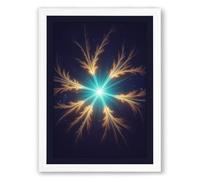 Celestial Light Burst Modern Framed Wall Art Print A3 (42×29.7cm) White, Wall Decor for Living Room, Bedroom, Office & Home, Ready to Hang, Art Gift