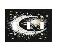 Celestial Light Switch Cover Plates/Outlet Covers, Black Moon and Sun Design for Home Decor, Thermoplastic Wall Plates, Standard Size Triple Toggle