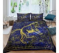 Celestial Lion 3D Printed Microfiber Duvet Cover Set Soft Bedding with Galaxy Pattern All Season Bedroom Decor Single（140x200cm）