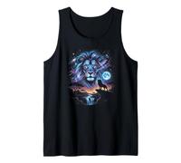 Celestial Lion Galaxy Space Savanna Night Sky Design Tank Top