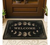 Celestial Lunar Black Moon Phases Welcome Doormat Indoor Outdoor Entrance Mat Non Slip Dustproof Easy Clean 29" x 17"