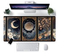 Celestial Lunar Nature Tarot Card Desk Mat Moon Floral Large Mouse Pad XXL 31.5''X 15.7'' Witch Night Botanical Desk Pad Gaming Mousepad Keyboard Mouse Mat for Laptop Computer Office Decor Gift