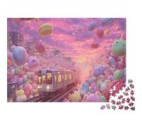 Celestial Macaron Train Puzzles 1000 Piece Challenge Toy Adults And over 12 Years Old Creative Puzzles Family Fun Jigsaws Puzzles Home Decoration Gift 70x50cm/1000pcs