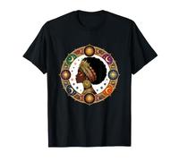 Celestial Melanin Queen Afro Moon Phase Magic T-Shirt