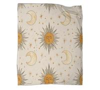 Celestial Moon And Sun Pattern Blanket, Perfect Sofa Bed Cover 70x80inch(180x200cm),soft And Comfortable to The Touch,suitable for Keeping The Whole Family Warm