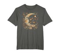 Celestial Moon Cottagecore Astrology Astronomy Wildflowers T-Shirt, Men's Big and Tall, Asphalt Grey, 3X Tall