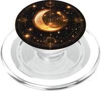 Celestial Moon Geometry Cosmic Art PopSockets PopGrip for MagSafe