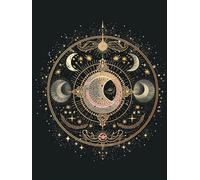 Celestial Moon Journal: Wide Ruled Journal Notebook + Sketch Book Paper, Lunar Phase Illustrations, Matte Finish, Use for Writing, Drawing, as a Diary, for Notes