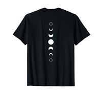 Celestial Moon Phase Back Print Vertical Lunar Astronomy T-Shirt