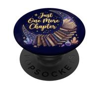 Celestial Moon Stars Navy Bookish Just One More Chapter Book PopSockets Adhesive PopGrip