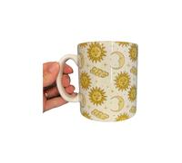 Celestial Moon & Sun Ceramic Mug - 11oz Witchy Spiritual Coffee Cup with Mystical Boho Design - Astrology & Moon Phase Gift for Her, Dishwasher & Microwave Safe