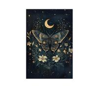 Celestial Moth Cottagecore Dark Academia Art Print Mystical Insect Wall Art Vintage Nature Poster for Living Room Bedroom Or Gallery-1