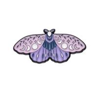Celestial Moth Enamel Pin - 3.5x1.5cm Pastel Purple & Blue Lunar Insect Lapel Badge | Mystical Moon Phase Brooch for Witchy, Boho & Fantasy Aesthetic Lovers