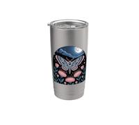 Celestial Moth in Moonlit Flower Garden Stainless Steel Insulated Tumbler