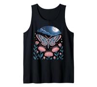 Celestial Moth in Moonlit Flower Garden Tank Top