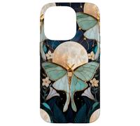 Celestial Moth Moon Floral Art Nouveau Gothic Aesthetic Iris Case for iPhone 14 Pro