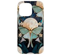 Celestial Moth Moon Floral Art Nouveau Gothic Aesthetic Iris Case for iPhone 14 Pro Max