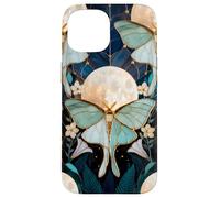 Celestial Moth Moon Floral Art Nouveau Gothic Aesthetic Iris Case for iPhone 15
