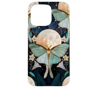 Celestial Moth Moon Floral Art Nouveau Gothic Aesthetic Iris Case for iPhone 15 Pro Max