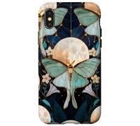 Celestial Moth Moon Floral Art Nouveau Gothic Aesthetic Iris Case for iPhone X/XS