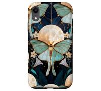 Celestial Moth Moon Floral Art Nouveau Gothic Aesthetic Iris Case for iPhone XR