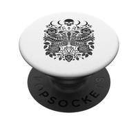 Celestial Moth Skull Moon Artwork PopSockets Adhesive PopGrip