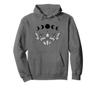Celestial Moths & Moon Phases - Mystical Cosmic Pullover Hoodie