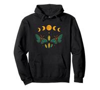 Celestial Moths & Moon Phases - Mystical Cosmic Pullover Hoodie