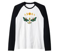 Celestial Moths & Moon Phases - Mystical Cosmic Raglan Baseball Tee
