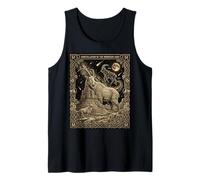 Celestial Mountain Goat Tarot Card Capra Constellation Moon Tank Top