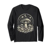 Celestial Mushroom Moon Planet Witchy Fungi Forest Long Sleeve T-Shirt