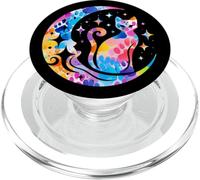 Celestial Mystical Ethereal Cat Fantasy Divine Stars Zodiac PopSockets PopGrip for MagSafe