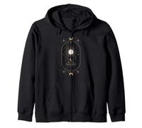Celestial Mystical Sun, Moon and Stars Design Zip Hoodie