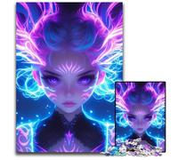 Celestial Neon Anime Spirit Girl Jigsaws 1000Pieces for Adults Puzzles for Adults Home Activity for Holidays Birthdays And Family Game Nights 1000 PCS(75x50cm)